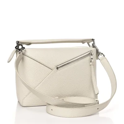 Loewe Puzzle Bag Small Soft White Soft Grained Calfskin Leather