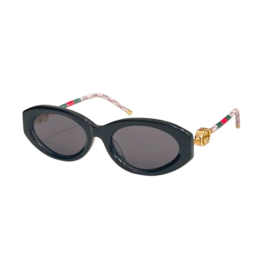 Gucci Oval glasses leopard/natural salmon/transparent black/black/black brown/leopard brown/black orange/natural salmon red/black with grey guccissima color Size 55口20-145