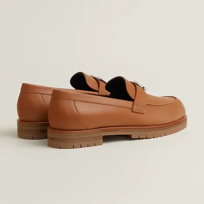 HERMES Faubourg Brown Loafers