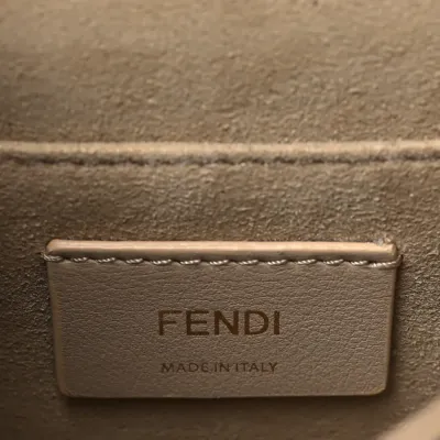 Fendi Small FF 1974 Embossed Kan U Shoulder Bag Maya/Black Bi-Color Liberty Vitello Leather Gold Hardware
