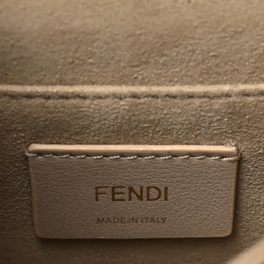 Fendi Small FF 1974 Embossed Kan U Shoulder Bag Maya/Black Bi-Color Liberty Vitello Leather Gold Hardware