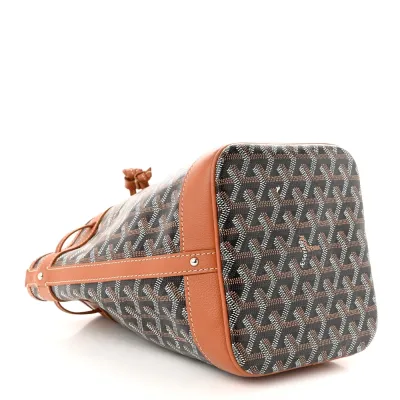 Goyard Petit Flot Bucket Bag PM Black/Gold Goyardine Canvas