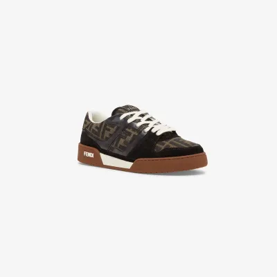 FENDI Black suede canvas low-top shoes Sneakers