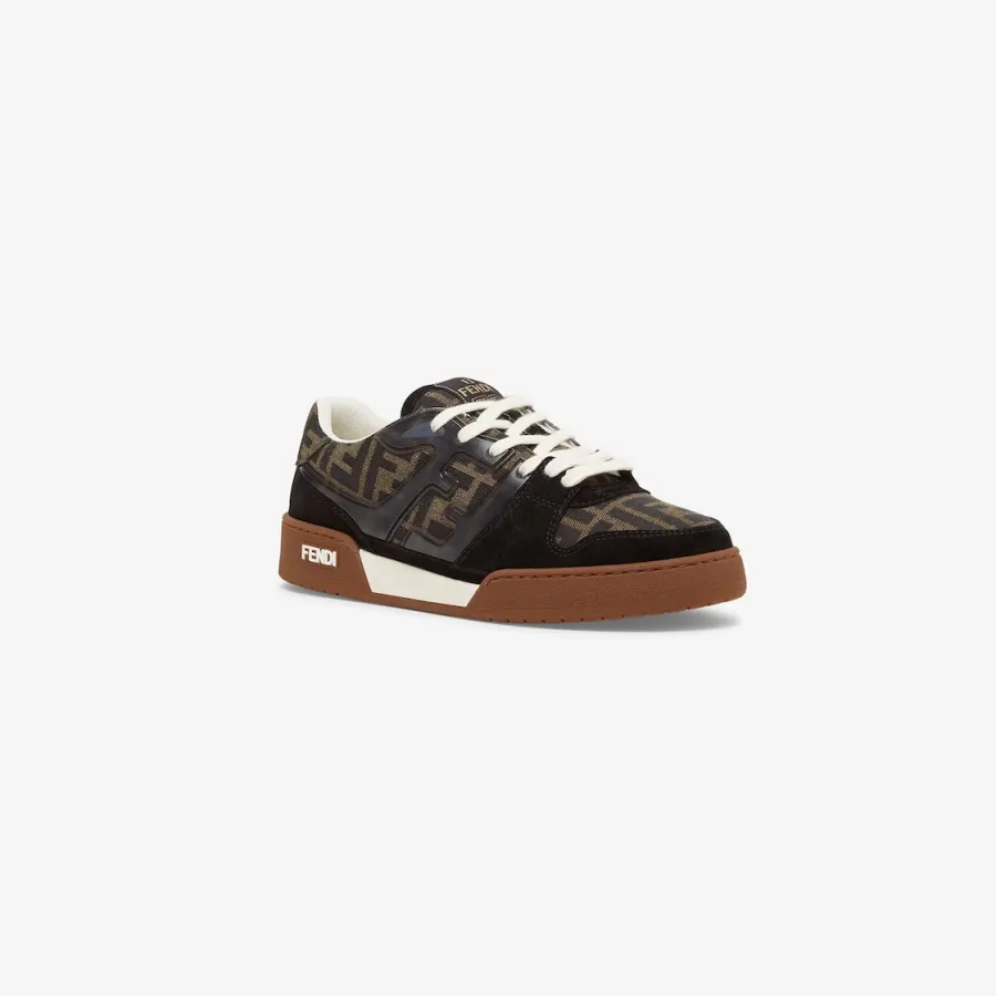 FENDI Black suede canvas low-top shoes Sneakers