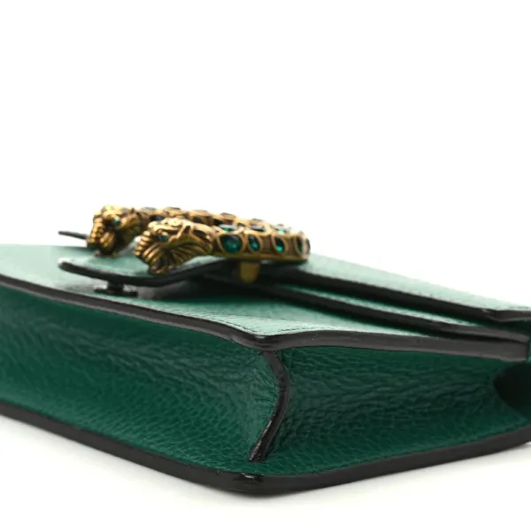 Gucci Mini Super Dionysus Shoulder Bag Emerald Dollar Calfskin Leather & Crystal Mixed Metal Hardware - Image 4
