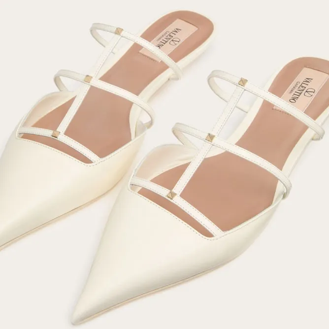 VALENTINO Calfskin micro-heeled Muller shoes (heel 2 cm high)