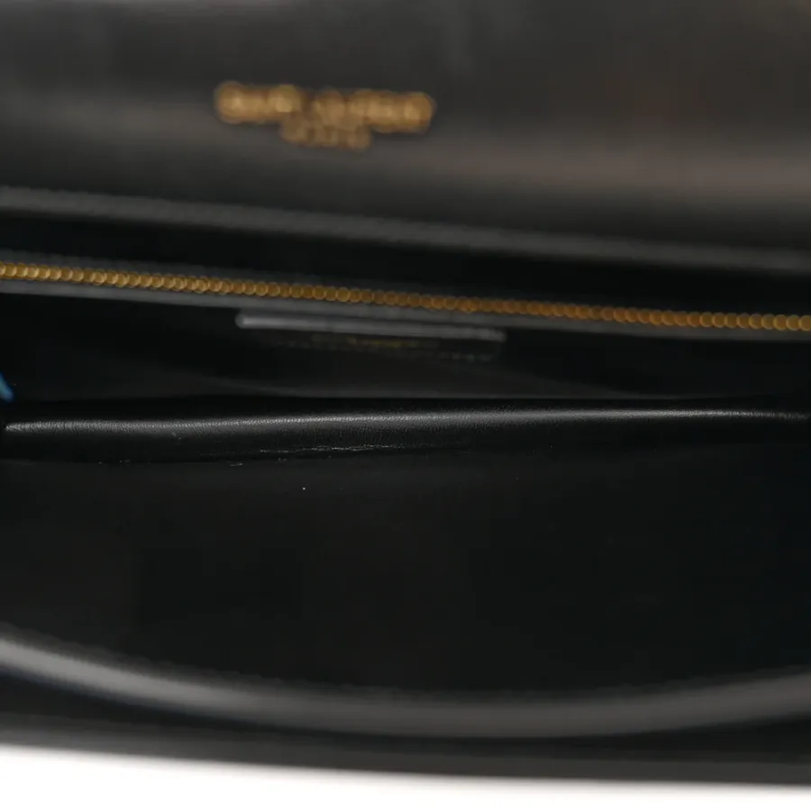 Saint Laurent Medium Gaby Satchel Black Embossed Calfskin & Crocodile Leather Aged Gold Hardware