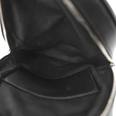 Gucci Medium Sling Backpack Black/Grey GG Supreme Monogram Canvas & Calfskin Leather Silver Hardware