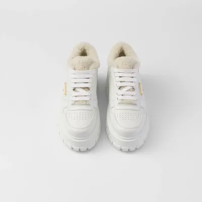PRADA white leather sneakers