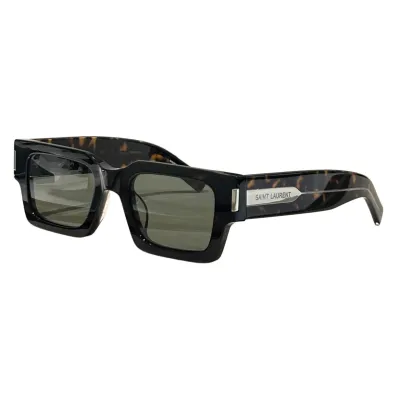 Saint Laurent square frame glasses purple black/black/black brown/black white/tawny/olive color Size 51口22-145