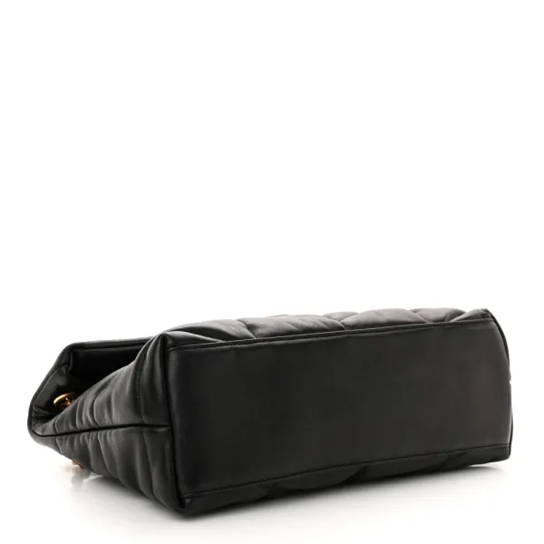 Saint Laurent Small Loulou Chain Satchel Black Quilted Puffer Monogram Lambskin Leather Gold Hardware - Image 6