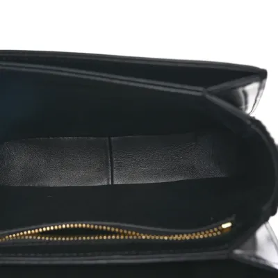 Celine Small Triomphe Bag Black Shiny Calfskin Leather Gold Hardware