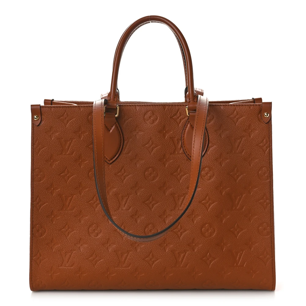 Louis Vuitton Neverfull MM Cognac Giant Monogram Empreinte Leather