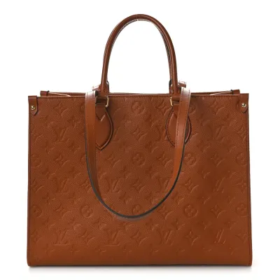 Louis Vuitton Neverfull MM Cognac Giant Monogram Empreinte Leather