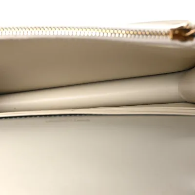 Saint Laurent Small Sunset Chain Wallet Crema Soft Monogram Calfskin Leather Gold Hardware