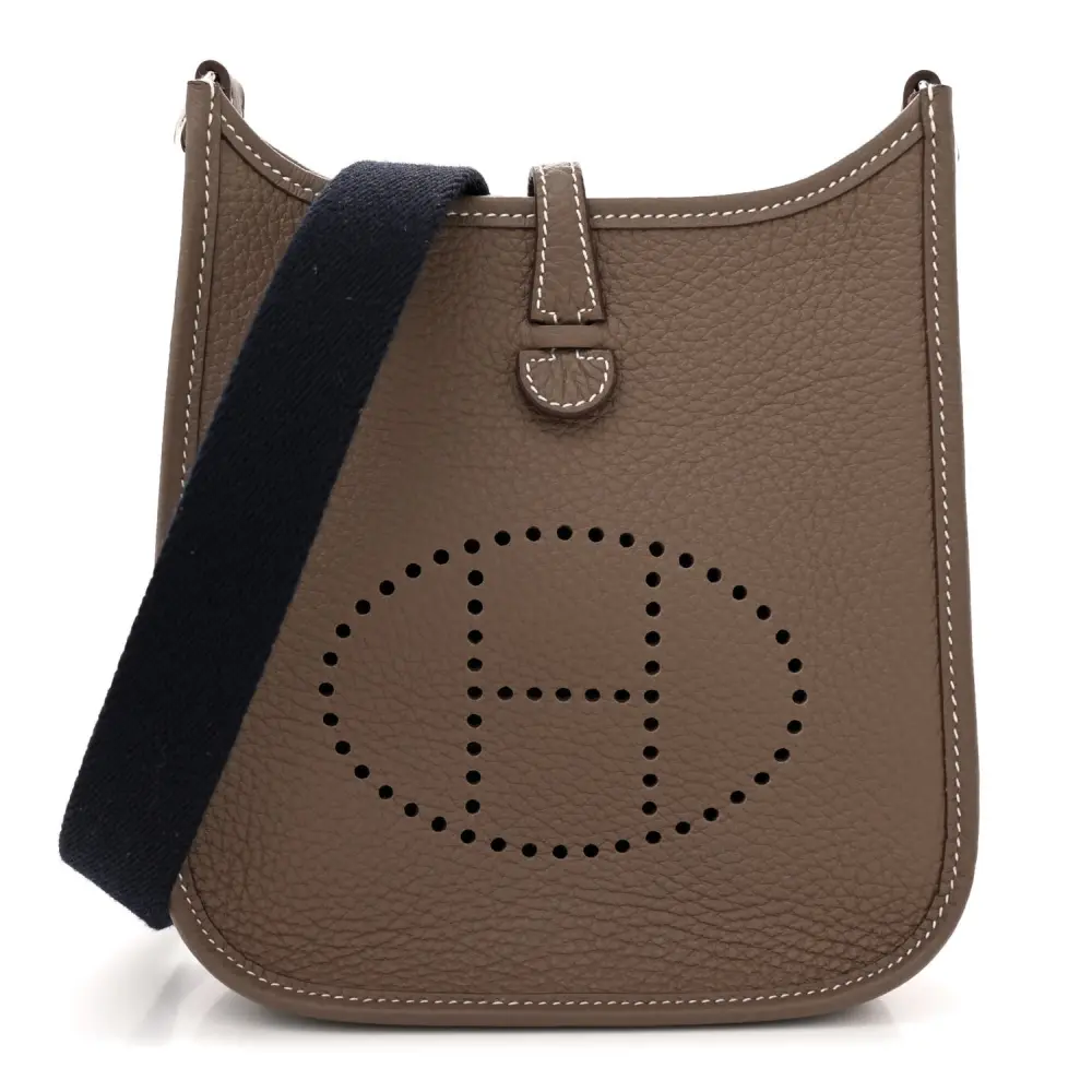 Hermès Amazone Evelyne TPM Étain / Bleu Indigo Taurillon Clemence Leather Silver Hardware