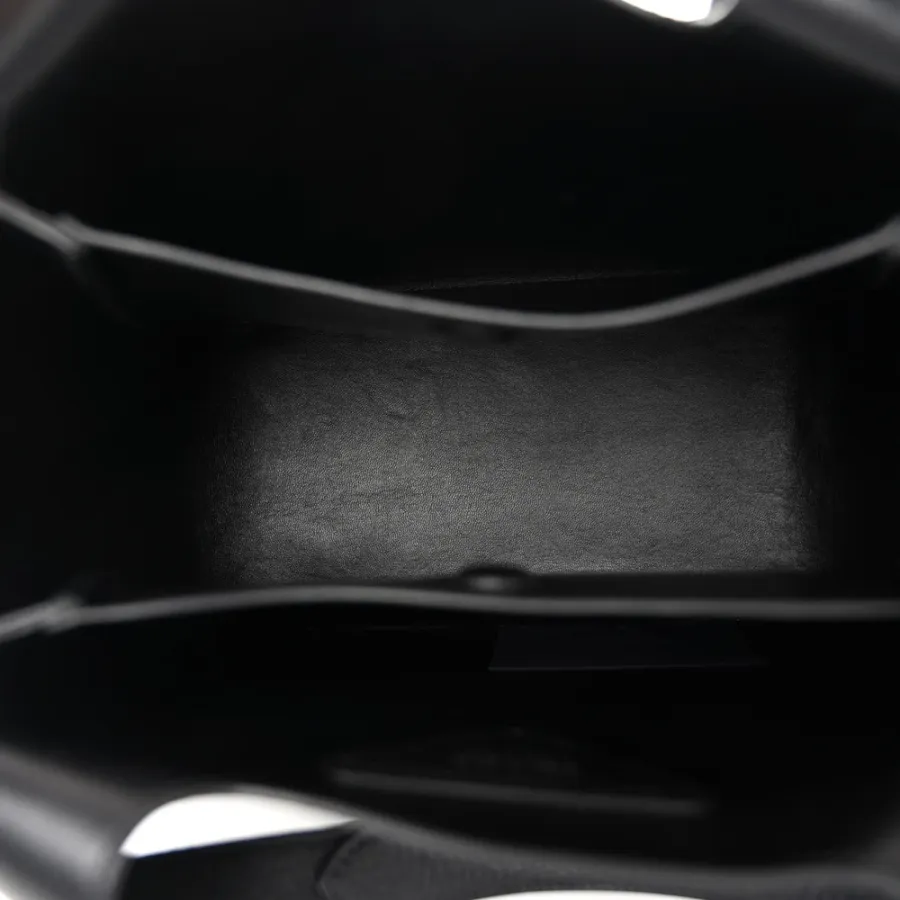 Prada Medium Dynamique Tote Black Vitello Daino Leather