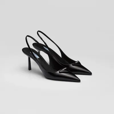 PRADA Shiny finish leather black High Heels Shoes