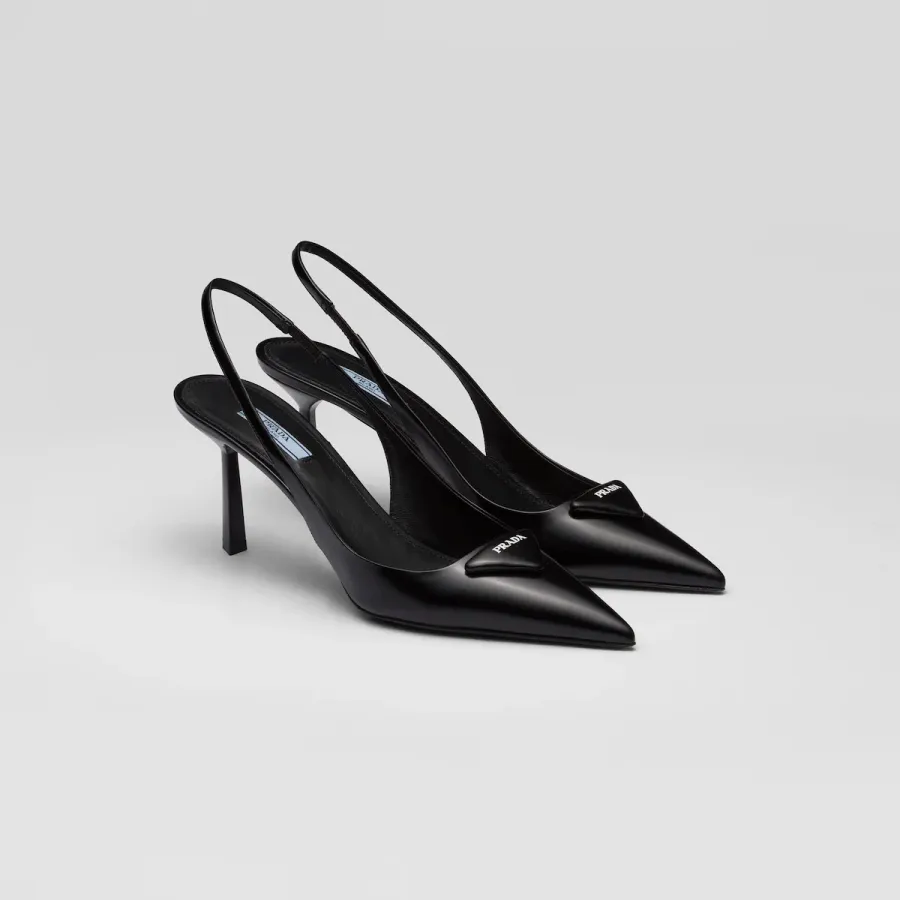 PRADA Shiny finish leather black High Heels Shoes