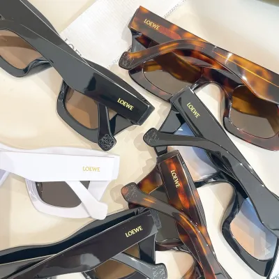 Loewe square frame glasses blue orange/black brown/black sepia/white/leopard brown/leopard green color Size 54口16-145