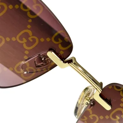 Gucci square frame glasses brown monogram/coffee/black/waikiki color Size 56-16-140 L