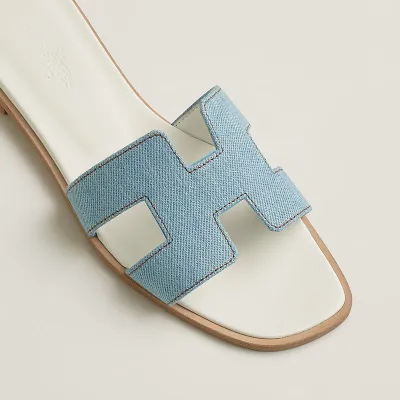 HERMES Oran Blue Slippers