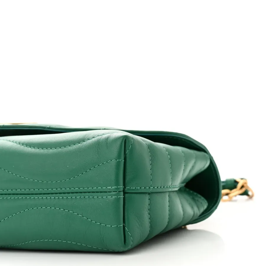 Louis Vuitton New Wave Chain Bag MM NM Emerald Calfskin Leather Gold Hardware