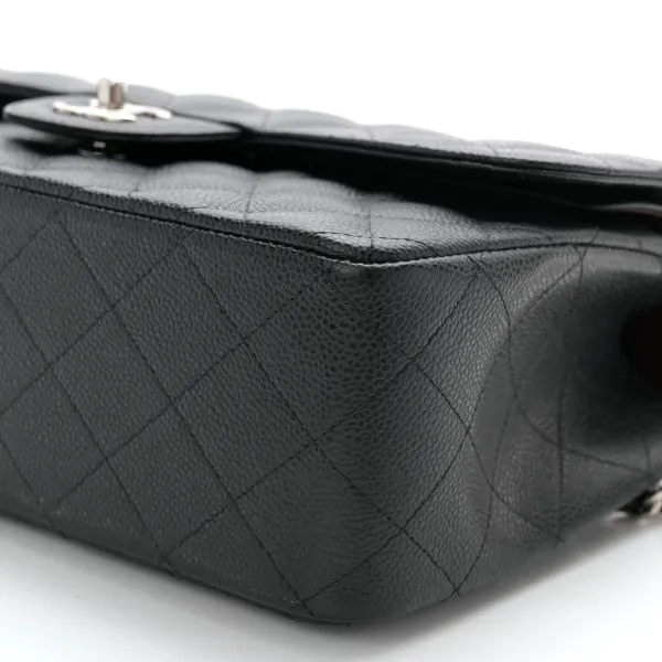 Black Quilted Caviar Designer Handbags - Image 5