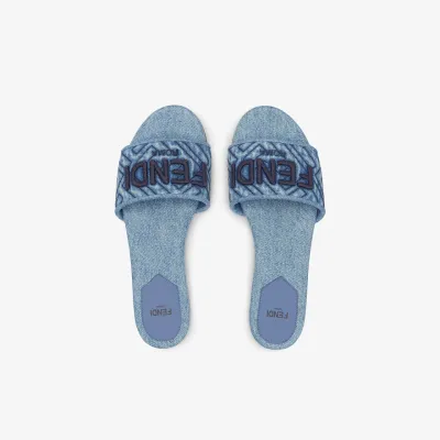 FENDI Blue denim slippers Sandal