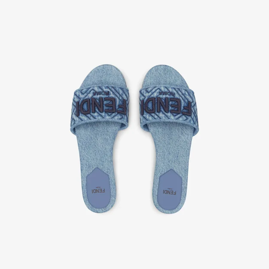 FENDI Blue denim slippers Sandal