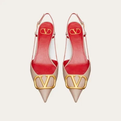 VALENTINO Calf leather strappy heels (4cm high heel)