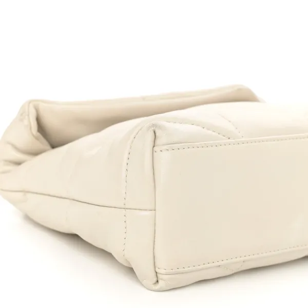 Saint Laurent Mini Loulou Chain Satchel Crema Soft Quilted Puffer Monogram Lambskin Leather Silver Hardware - Image 4