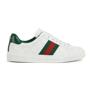 Gucci Ace series white sneakers woven fabric women's sports shoes