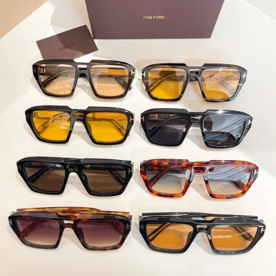 Tom Ford square frame glasses leopard apricot/leopard rust/yellow black/orange brown/tawny black/black/leopard blue/black brown color Size 56口19-140