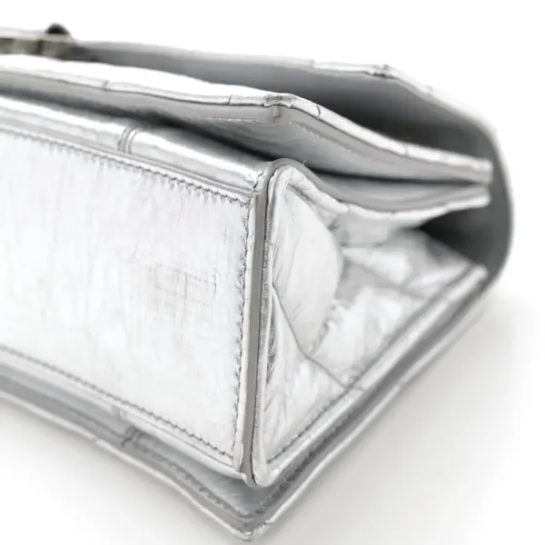 Balenciaga Small Crush Chain Bag Beige Quilted Crushed Calfskin Leather Silver Hardware - Image 5