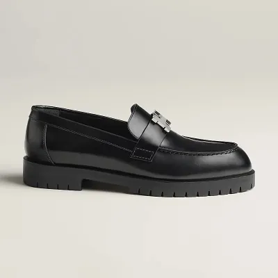 HERMES Faubourg Black Loafers