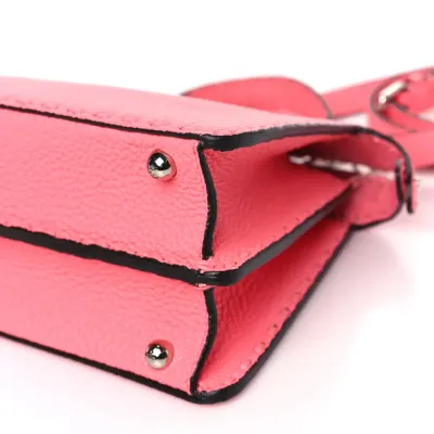 Fendi Tape Stitch Small Peekaboo I SEE U Satchel Pink Dalia Cuoio Roma Sellerissima & Nappa Sintetica Leather Silver Hardware