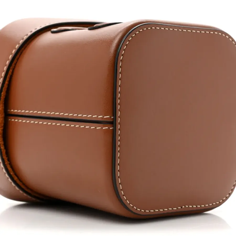 Celine Small Cuir Triomphe Box Tan Smooth Calfskin Leather Gold Hardware