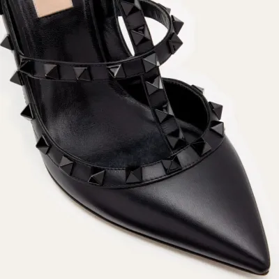 VALENTINO Rivet lace-up heels of the same color (heel height 10cm)