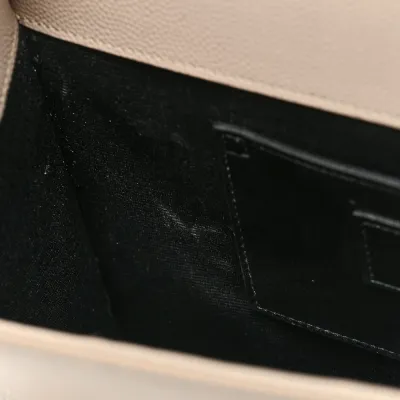 Saint Laurent Medium Kate Satchel Nude Powder Monogram Grain De Poudre Leather Silver Hardware