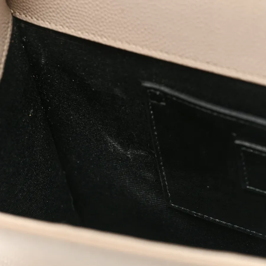 Saint Laurent Medium Kate Satchel Nude Powder Monogram Grain De Poudre Leather Silver Hardware