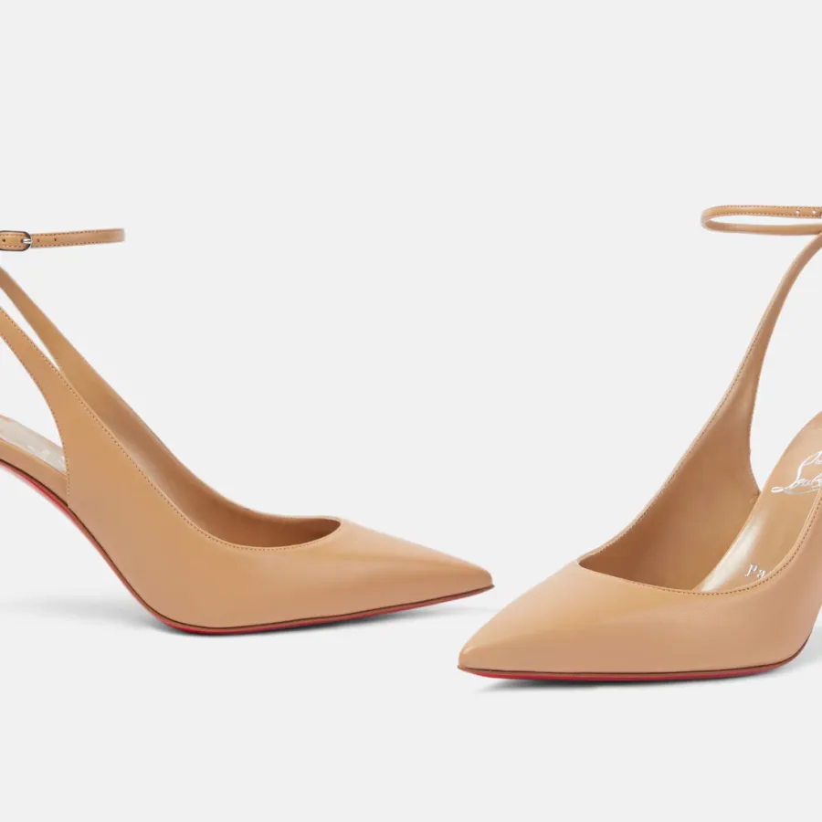 Christian Louboutin Beige  leather halter heels high heel sandals
