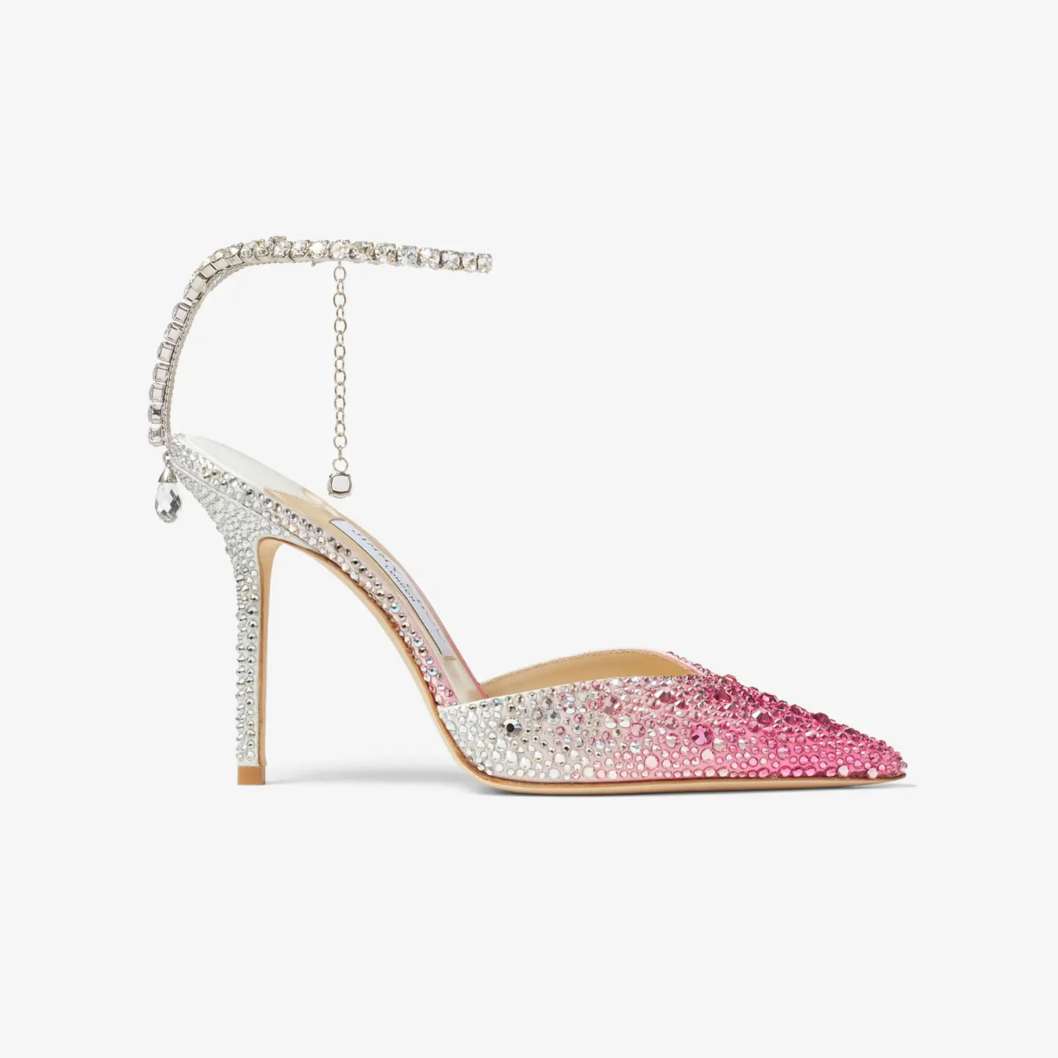 JIMMY CHOO Salto agulha de cetim degradê rosa açúcar cristal