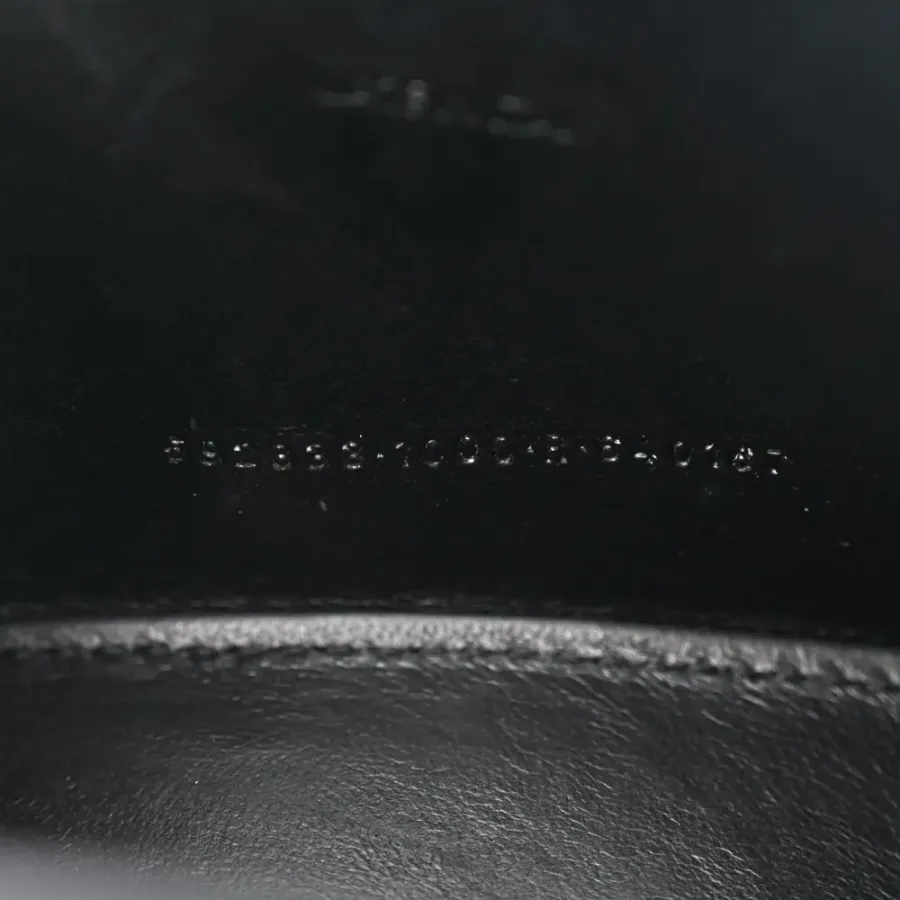 Balenciaga XS Hourglass Top Handle Bag Black Crocodile Embossed Shiny Calfskin Leather Gold Hardware