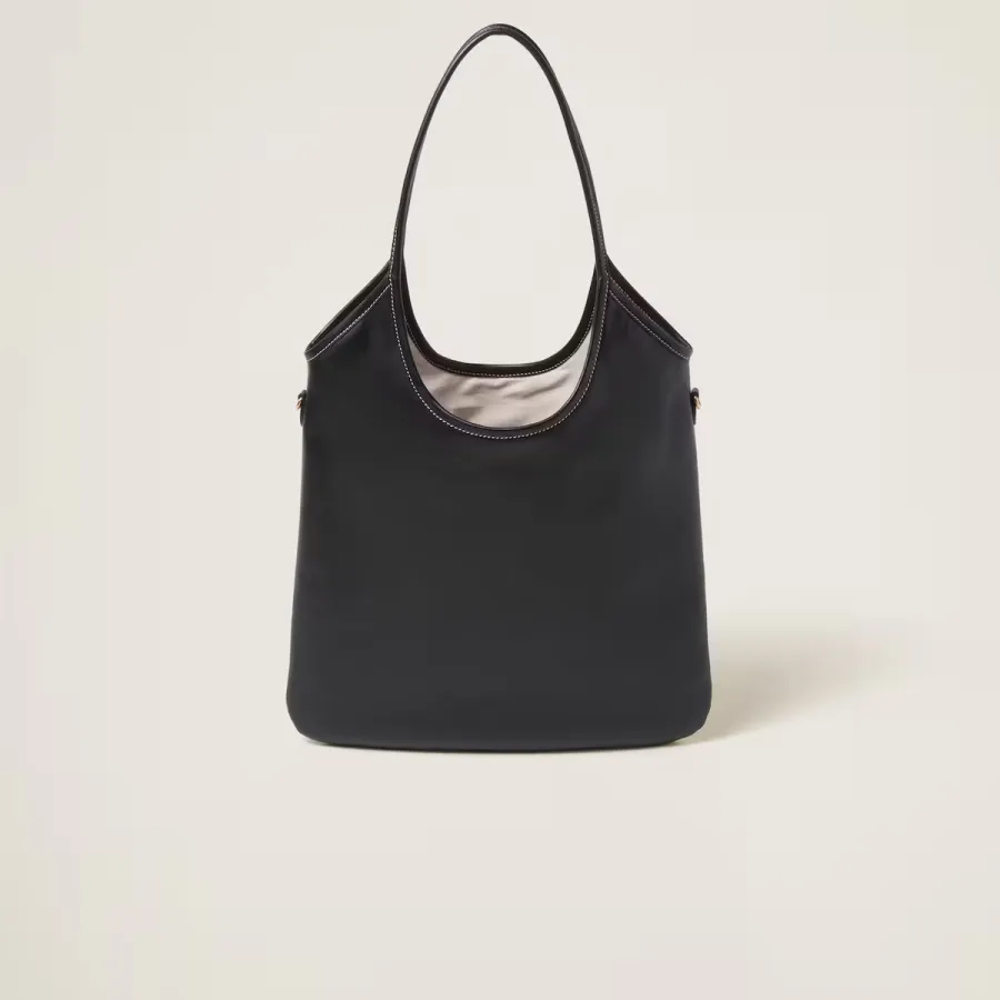 Miu Miu IVY Calfskin Leather Hobo Black Tote Bags