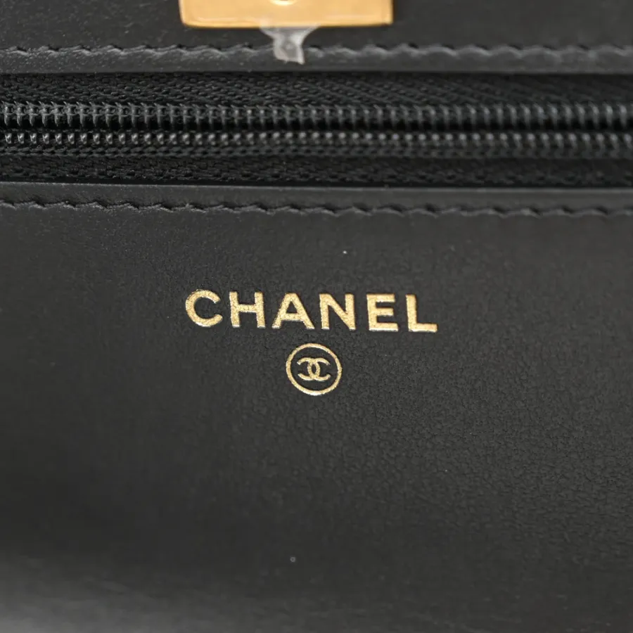 Chanel Quilted Wallet On Chain | Pearly Caviar   Gold
