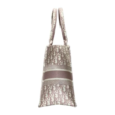 Dior Medium Dior Book Tote In Pink Dior Oblique Embroidered Canvas