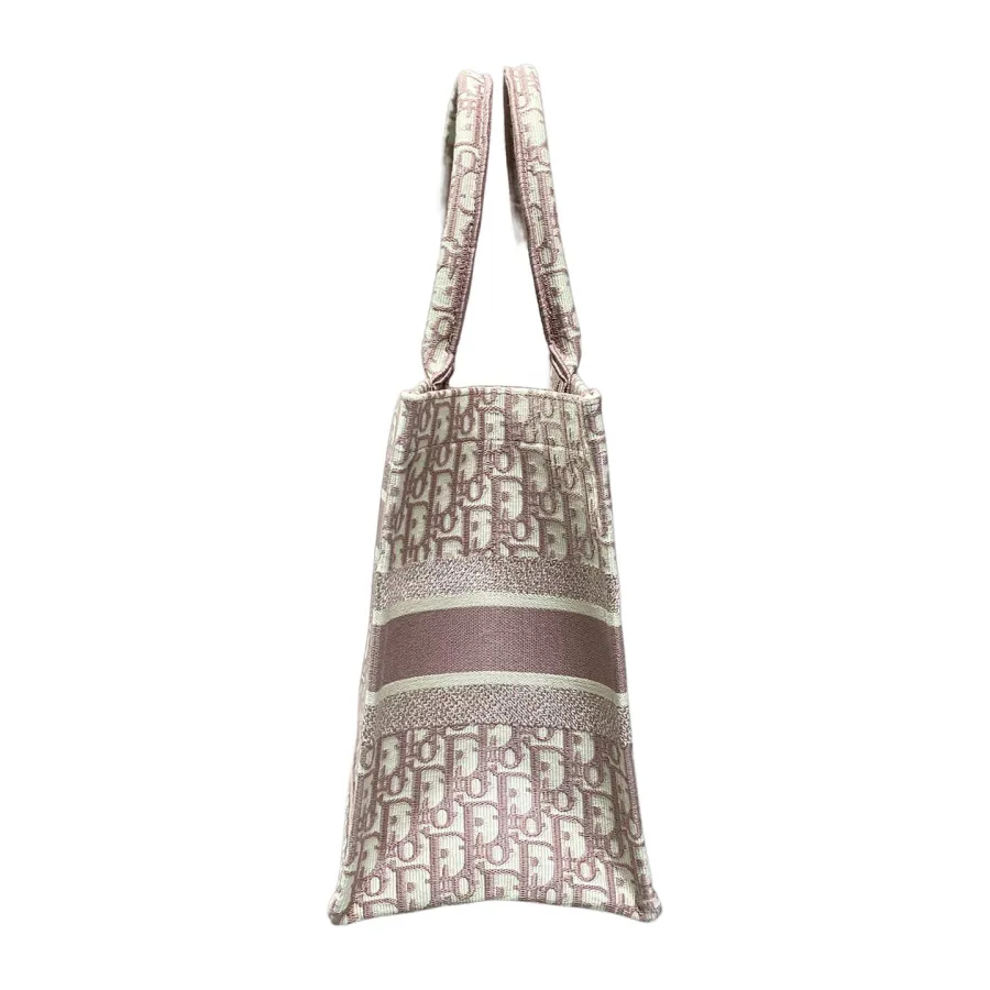 Dior Medium Dior Book Tote In Pink Dior Oblique Embroidered Canvas