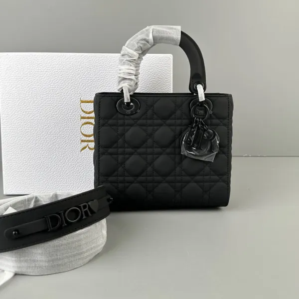 Dior lady bag 20cm all blk