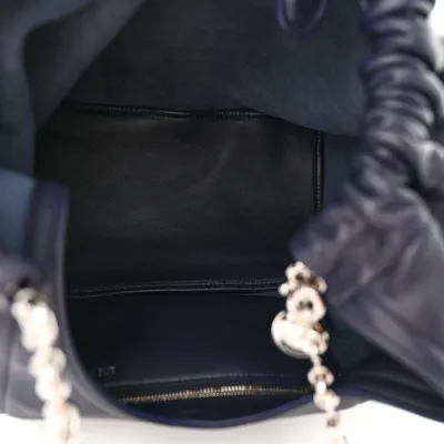 Loewe Squeeze Bag Medium Abyss Blue Buttery Nappa Lambskin Leather Silver Hardware